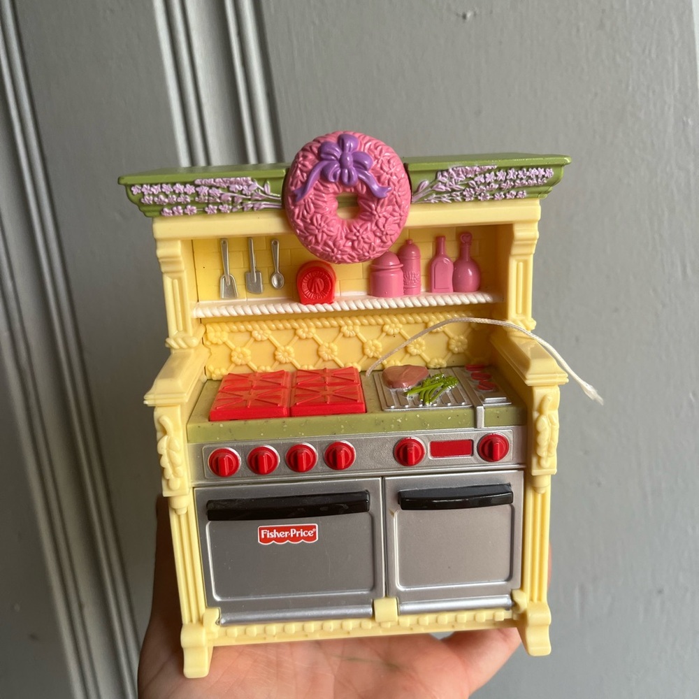 Fisher-Price Vintage 2008 Loving Family Dollhouse Kitchen Playset - Sounds!